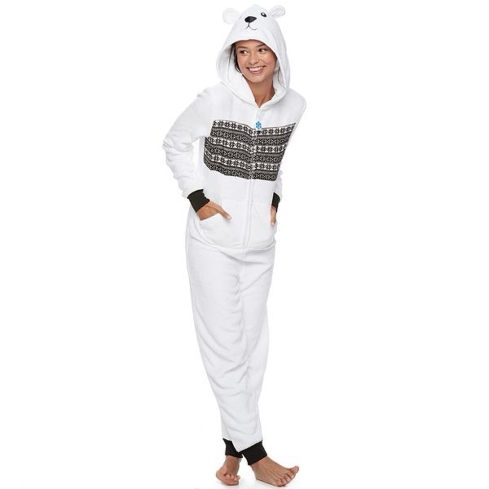 Juniors SO Polar Bear Costume One-Piece Pajamas